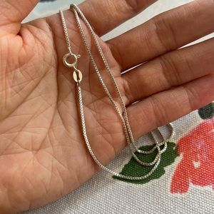 24” sterling silver box chain